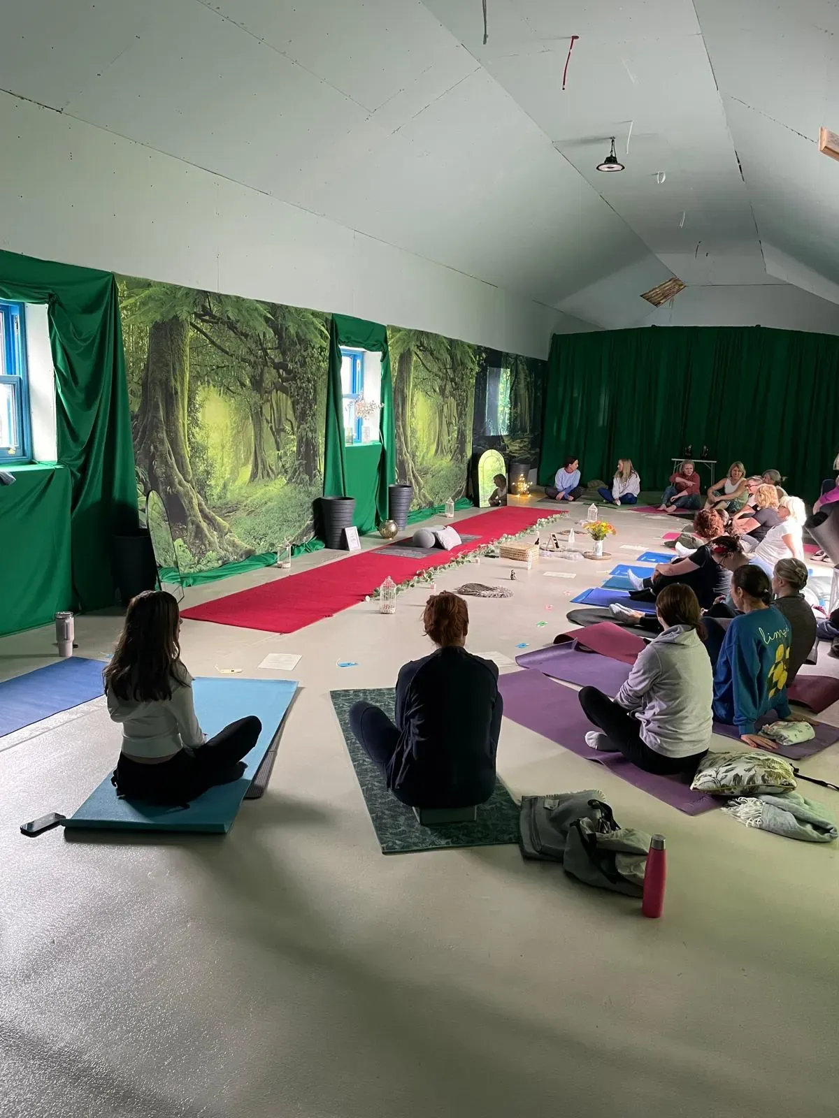 A class on mats in the hall at Athboy Community Centre